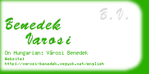 benedek varosi business card